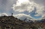 A Ana no cume da Loma del Pliegue Tumbado, no Parque Ncional Los Glaciares, em el Chaltén, na Argentina